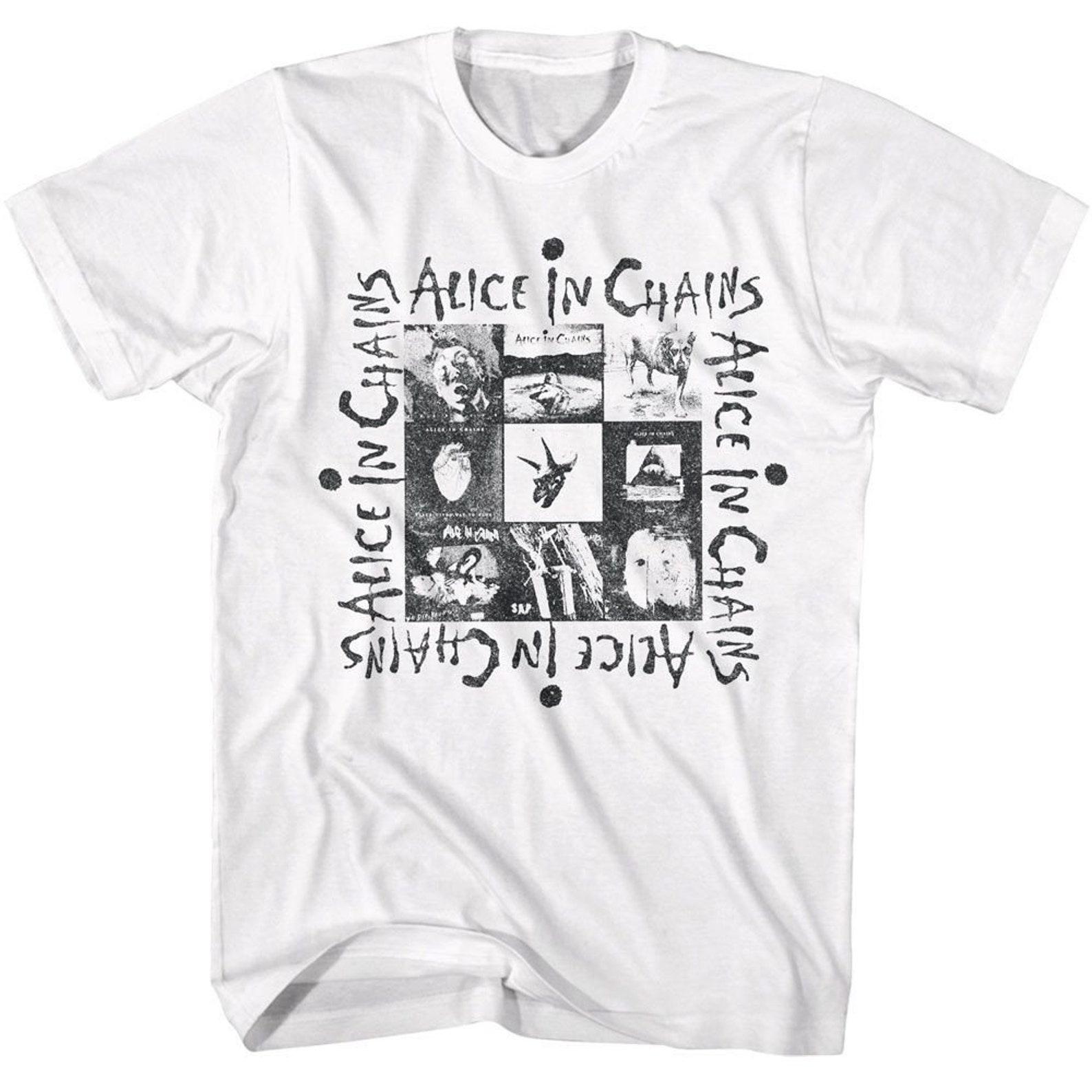 Alice In Chains Multi Album Art White T-Shirt 4XL