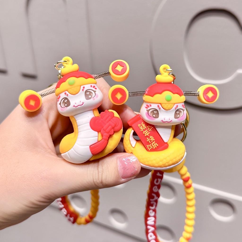 Zodiac 2025 Snake Keychain Colorful Silicone Pendant Excellent For Gifts And Souvenirs