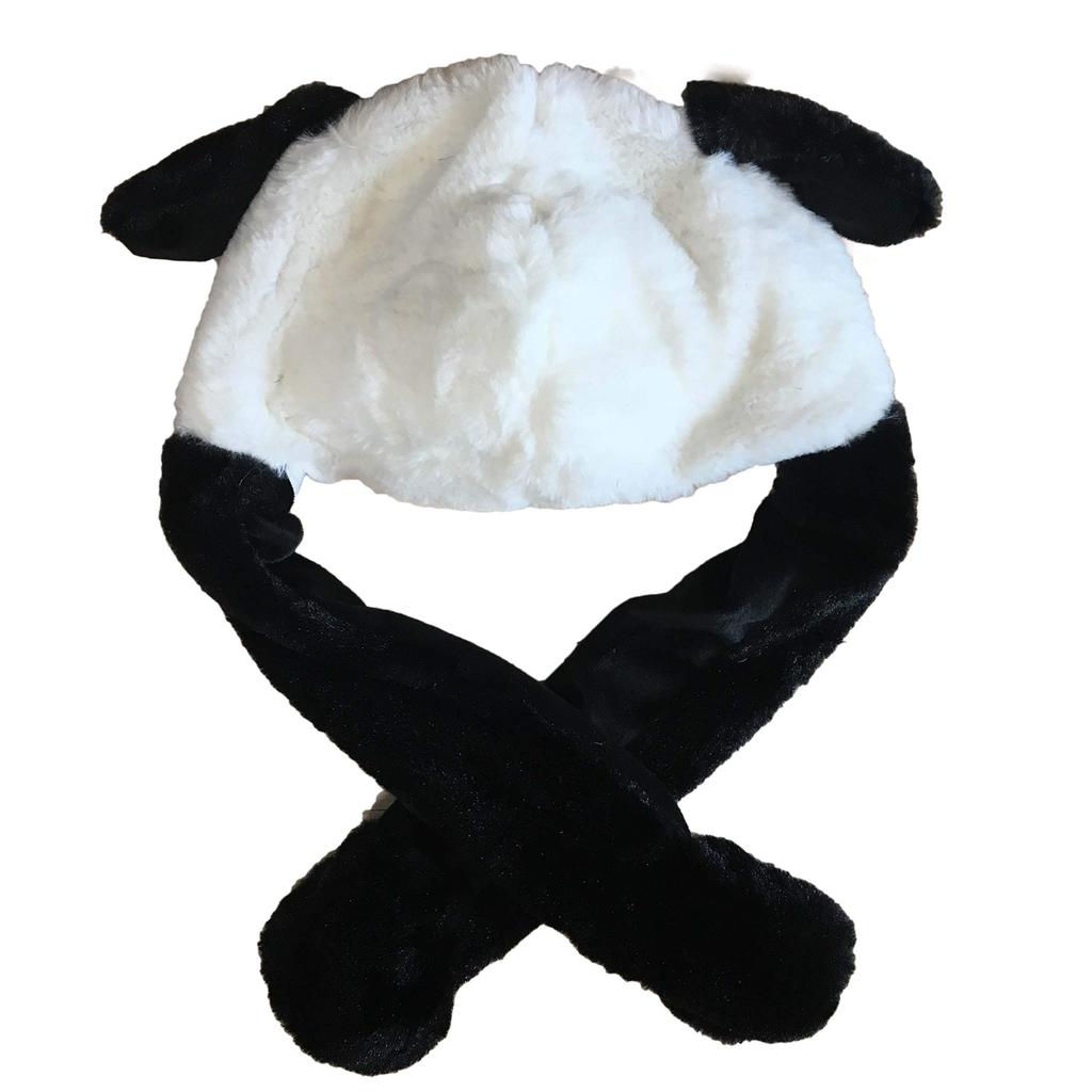 [TRAX SHOP] Zvířecí klobouk s pohyblivýma ušima, Plyšová hračka Panda Kigurumi, Pokrývka hlavy (Panda)