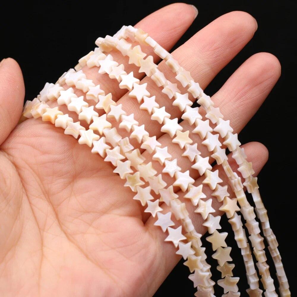 The Mother of Pearl Shell Pětihvězdičkový tvar Distanční korálky pro výrobu šperků Náhrdelník Náhrdelník Náušnice doplněk