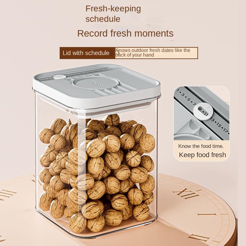 Creative Press Type Sealed Jar Kitchen Cereal Nut Storage Box Transparent Spice Spice Food Storage Jar Sealed Container Decor