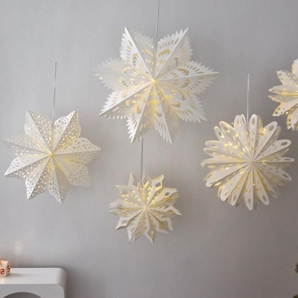 DIY Christmas Snowflake Ornament White Star Hanging Ornaments  Christmas Festival
