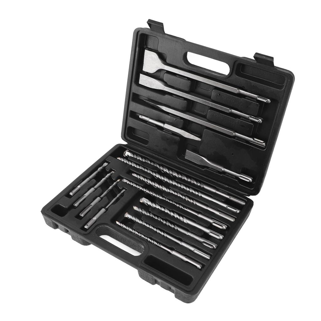 17Pcs Hammer Drill Chisel Bit Combination Set Electric Rotary Hammer Parts for Concrete Tile with
