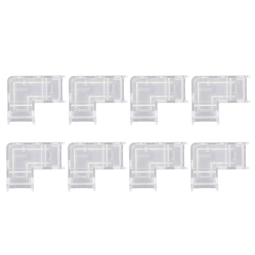 8pcs 8mm Strip Light Connector Transparent LED Strip Connector Pin Connector  For DIY Projects