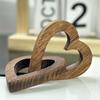 Heart-shaped Wooden Heart Ornament Smooth Surface Wood Connected Hearts  Valentine's Day