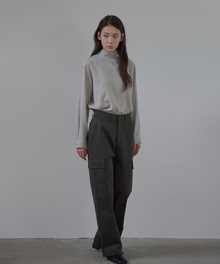 BUT'TON Cargo Pocket Wide Pants (Charcoal)