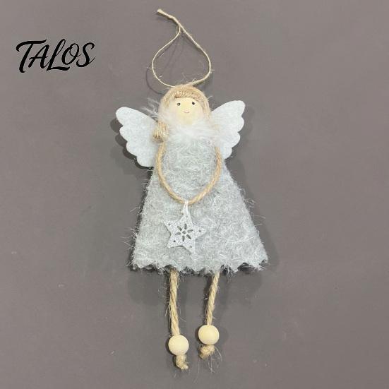 Pastel Christmas Hanging Decor Tree Plush Angel Doll Ornament, Cute Small Lightweight Xmas Topper Pendant for Thanksgiving Day Gifts, Holiday