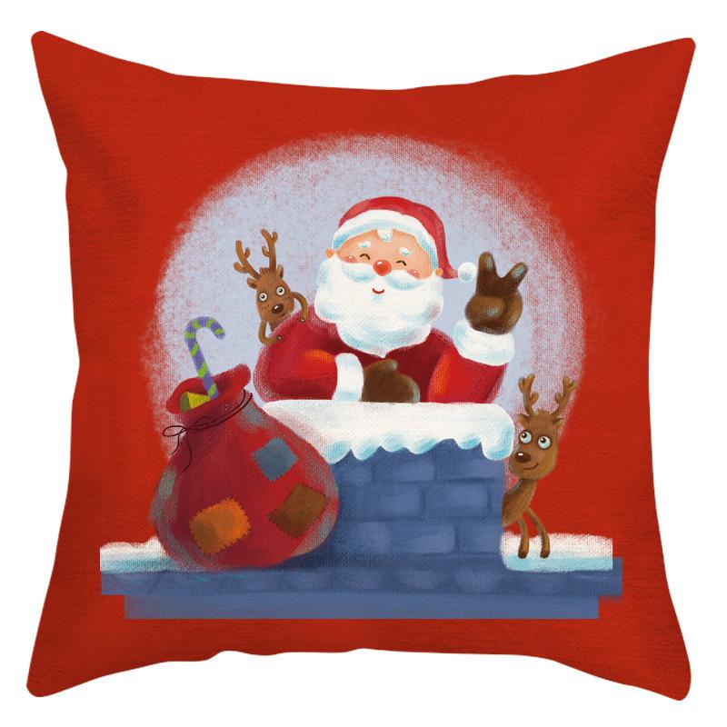 

Домашний декор, красные рождественские украшения, чехол для подушки с Новым годом, снеговик, Санта, автомобиль, дерево, наволочка, Funda de Almohada 40X40CM