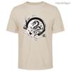 Mens Cotton Long Graphic Chinese Dragon T Shirt Street Casual Style Tee for Men and Women