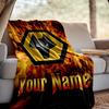 Custom Name Wolves Football Throw Blanket - Perfect for Couch, Bed, Office, and outdoor Travel - Ideal Gift for Christmas & Holidays