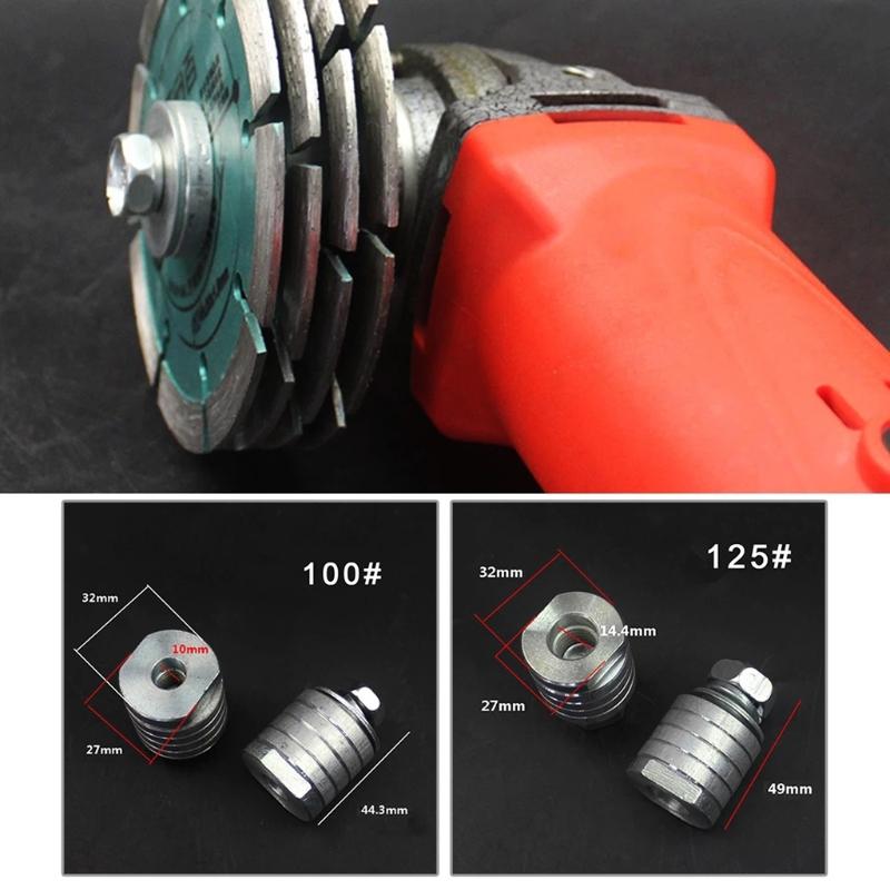 M10 M14 Angle Grinder to Grooving Machine Adapter 100/125 Type Lock Nuts Flange Inner Outer Kit for Slotting Conversion
