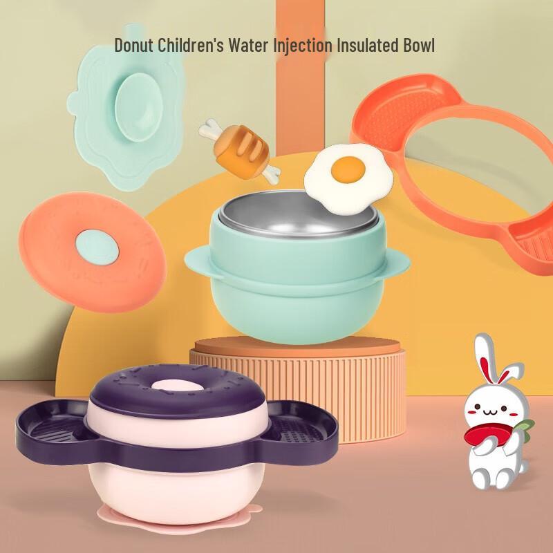 Ying Shi Wei Kids 3-in-1 Donut Insulated Feeding Bowl