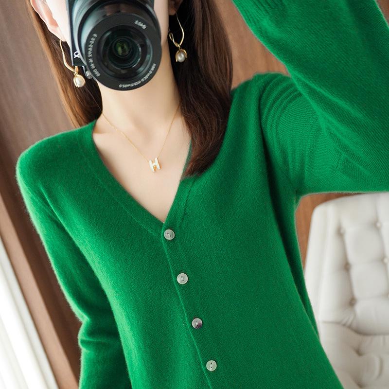 New Spring/Summer V-Neck Loose Plus Size Thin Knit Long Sleeve Cardigan Sweater Set