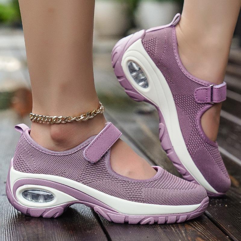 Women's Casual Mesh Shoes Breathable Sneakers Air Cushion Sport Running Shoes Non Slip Wedge Platform Shoe Loafers Zapatos Mujer