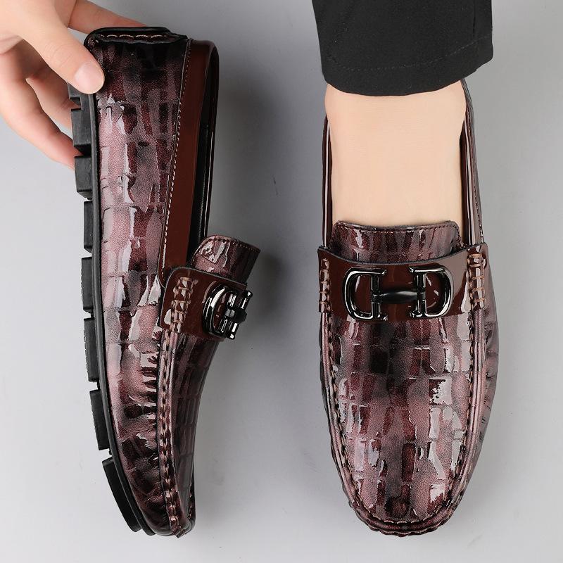 Macacão de sapatos de couro tamanho grande Sapatos Doudou couro genuíno estilo britânico sapatos casuais para dirigir