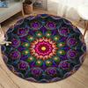Retro Flowers Round Area Rug,Carpet Rug for Living Room Bedroom Sofa Playroom Decor,Non-slip Floor Mat
