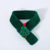 Solid Color Knitted Christmas Scarf Pets Dogs Cats Warm Fleece Winter Accessory Holiday Gift