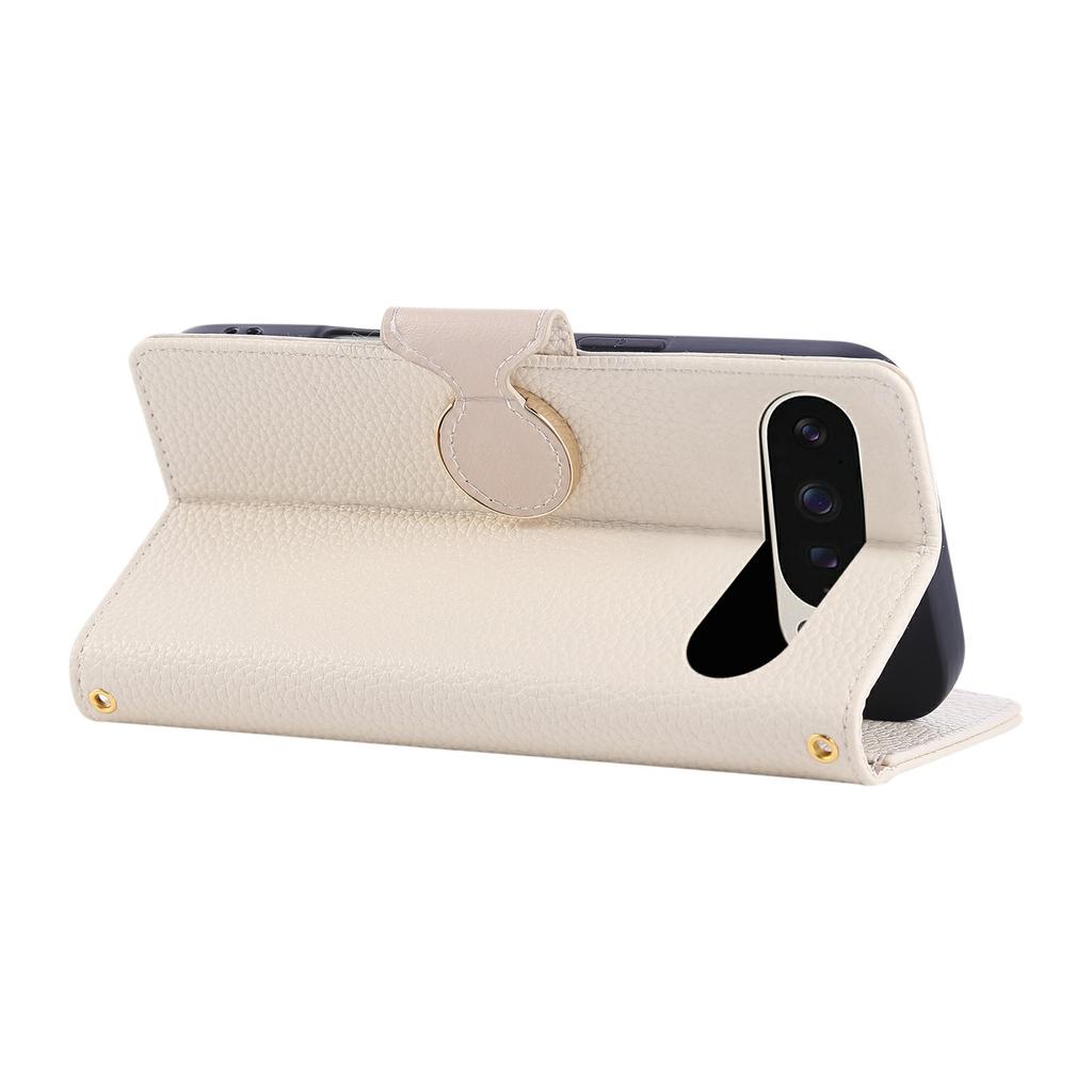 For Google Pixel 9 Pro XL Case Zipper Wallet Leather Phone Cover with Wrist Strap