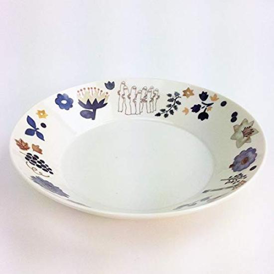 Yamaka Shoten Moomin Herbarium 22cm Hattifattener Microwave Moomin Nordic Day Wedding Made in Pasta/Curry Plate, Approx. Diameter, Design, Safe,