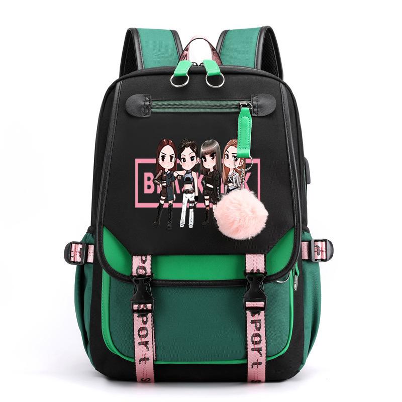 Blackpink S potiskem Batoh Pro základní a střední školy Ležérní Školní taška Pro studentky