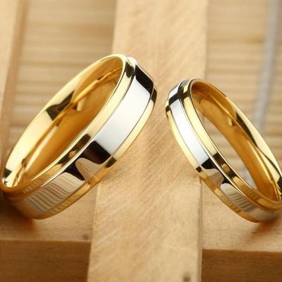 Fashion Couple Ladies Titanium Steel Engagement Wedding Ring Jewelry