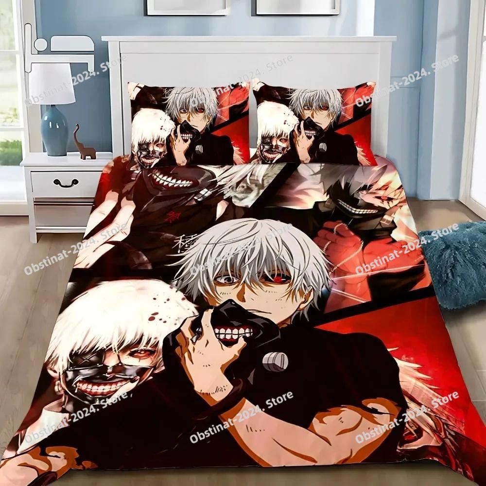 Anime Duvet Pillowcase Bedding Set Adult Boy Girl T-Tokyo G-Ghoul Bedroom Decoration Children Single Double Large Size Gift