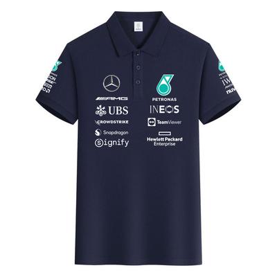 F1 Racing Suit Hamilton George Russell Team Uniform Pure Cotton Polo Shirt