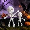 Articulated Skeleton Figures 3D Printed Cute Figurine, Halloween Decor, Statue Combo Ornament with Movable Joints for Desktop Home Party Decor