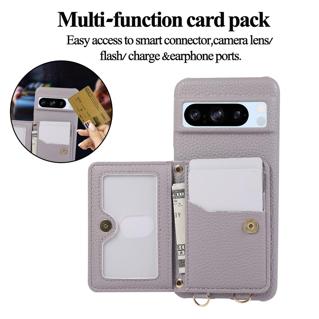 Crossbody Cards Bag Wallet Leather Ring Holder Case For Google Pixel 8 Pro 8A 7A 7Pro Long Lanyard Rope Kickstand Pocket Cover
