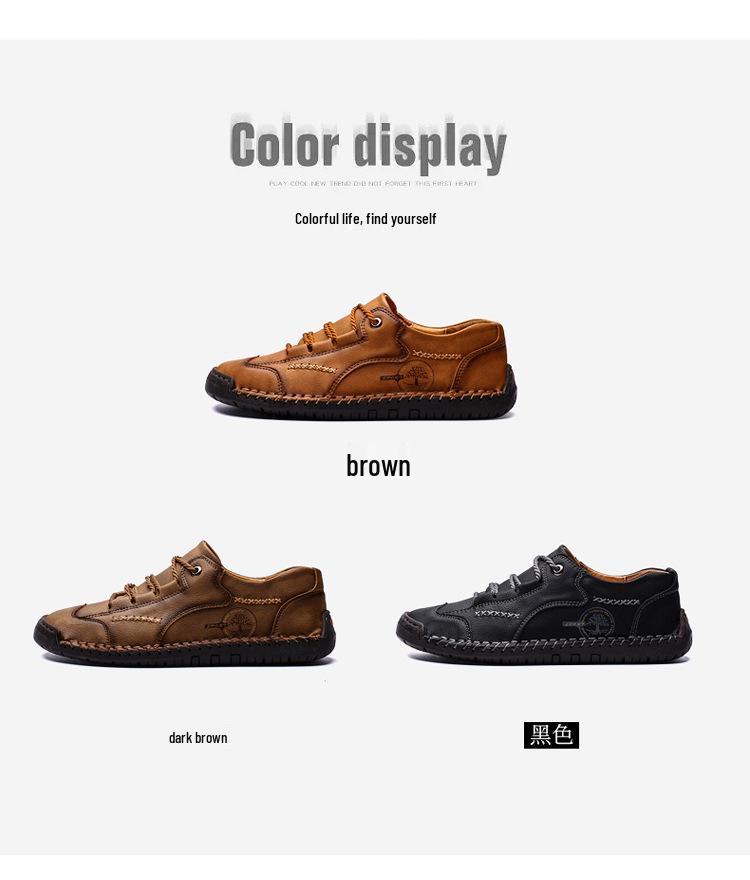 Hot Selling Men's Casual Leather Shoes - New Spring 2020, British Style, Versatile Low-Top Handmade Youth Footwear