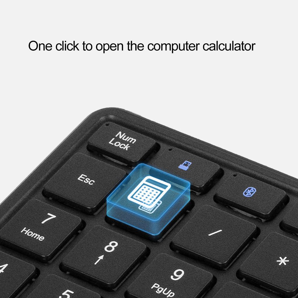 Wireless Numeric Keypad 2.4G Ergonomic 7.5 Degree Angle 10m Receiving Type C Port 22 Keys Number Keypad with Toucad