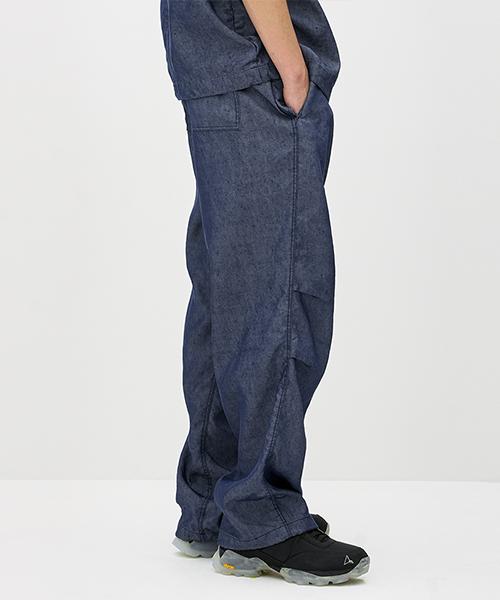 ERRORS EXCEPTED Pt883Bl Linen Parachute Pants (Blue)