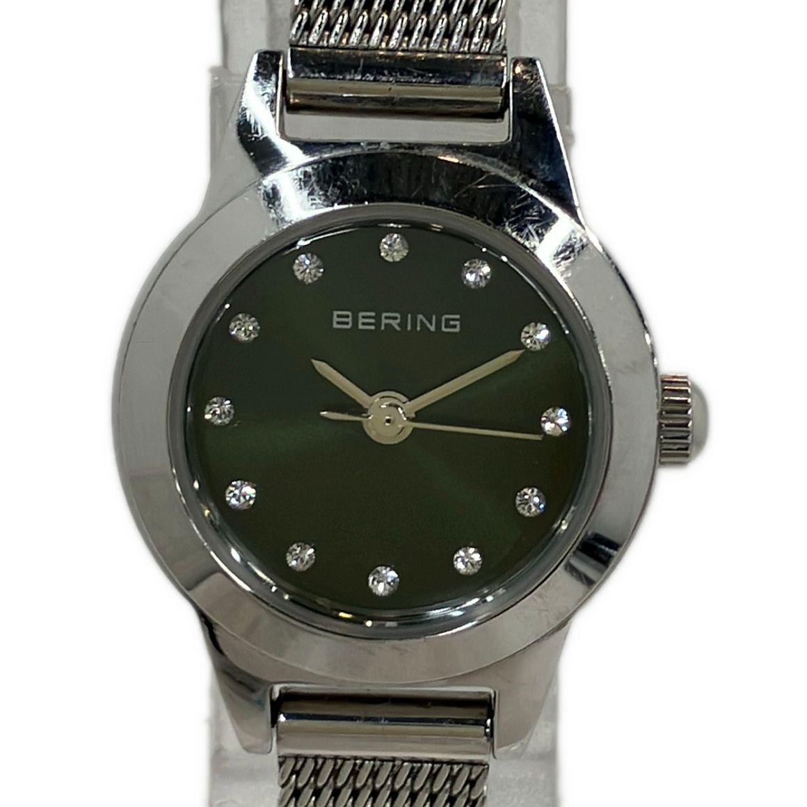 Used Bering Watch Changes Leather&Mesh 11119-509 Quartz Black Ladies BERING