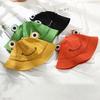 Adult Kids Bucket Hat Cute Frog Anti Sun Wide Brim Foldable Fisherman Cap for Outdoor
