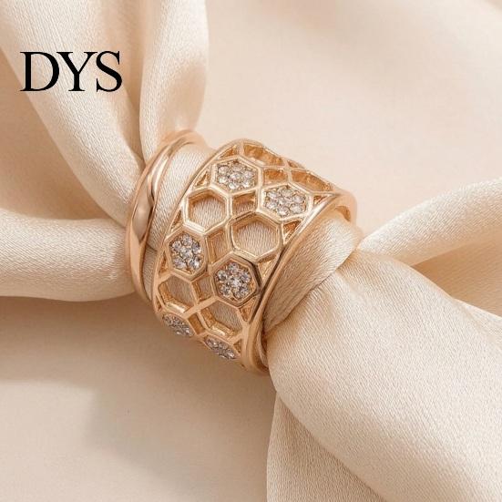 Hollow Honeycomb Scarf Accessory Silk Ring, Hollow-out Bandana Slide Fashion Ring Rhinestone Holder for Women Neckerchiefs Shawls Shirts Stylish