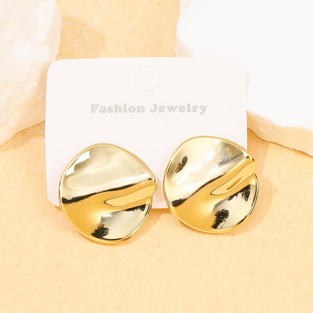 European and American retro high-end acrylic gold-plated stud earrings, electroplating personalized fashion women's stud earrings set