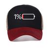 Battery Low Print Baseball Cap for Women Casual Summer Breathable Snapback Hat Outdoor Sun Mesh Trucker Hats Adjustable Hats