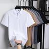 2025 Summer Men's New Solid Color Mercerized Cotton Loose Moisture Wicking and Quick Drying Casual Polo Shirt