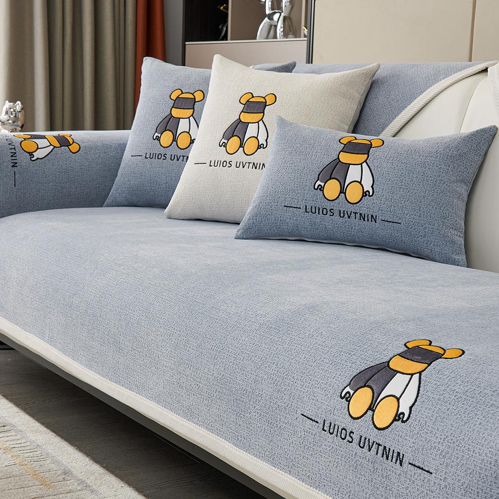 Chenille Sofa Cushion Four Seasons Universal Non-Slip All Wrapped Cover Cover Simple Modern Full Covered Cloth