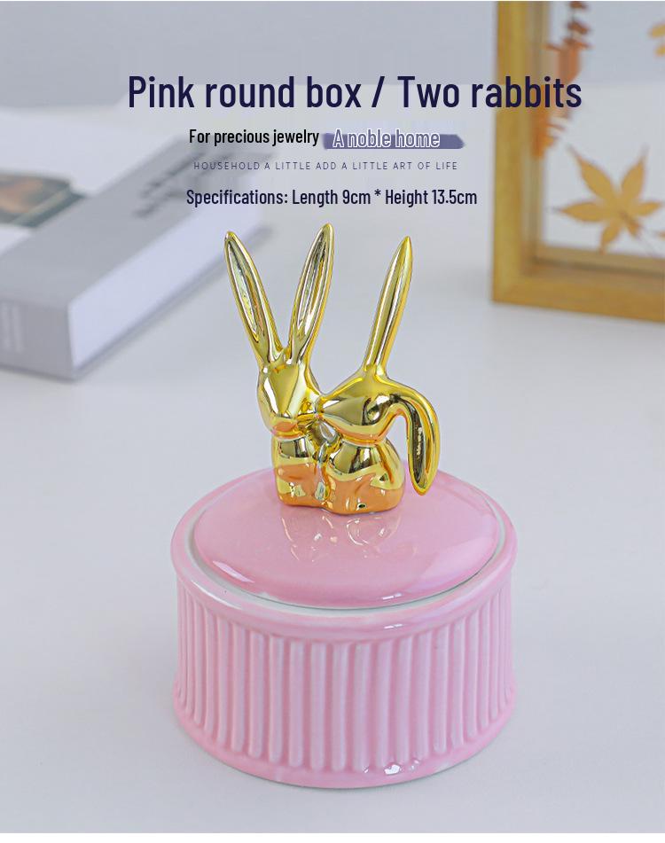 Nordic Ceramic Jewelry Box - Creative Girly Desktop Souvenir & Decorative Ornament