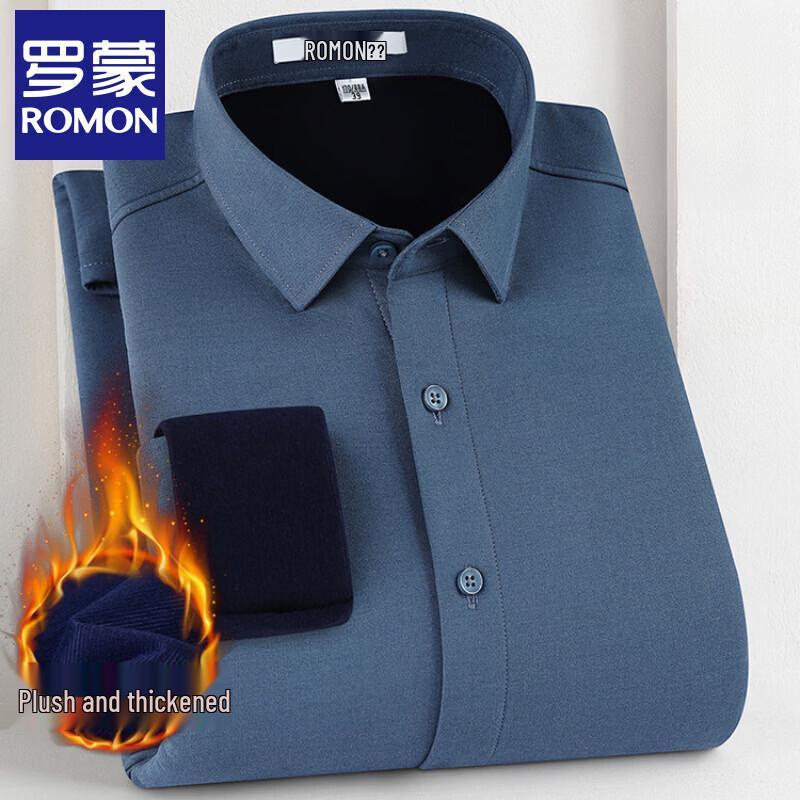 Romon Men s Wool Blend Thermal Non-Iron Shirt 41