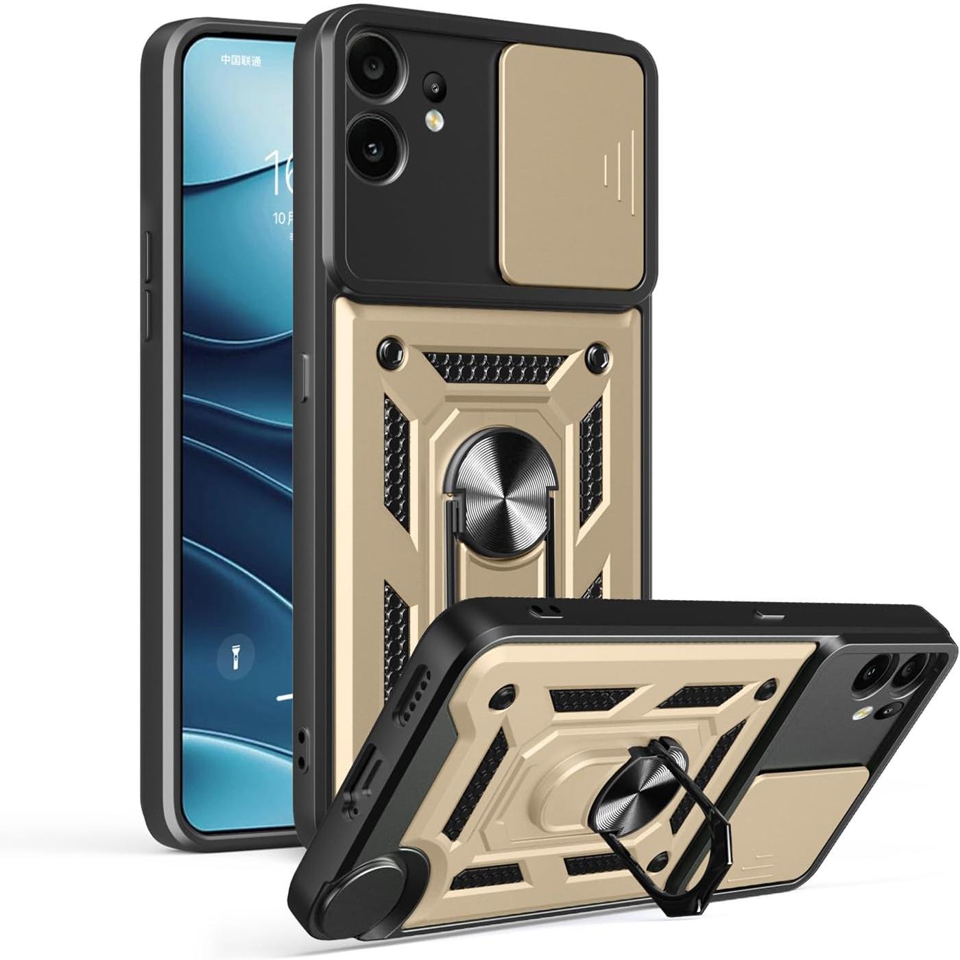 

Чохол-підставка Armor для Nothing CMF Phone 2 Pro Захист об єктива з кільцем Магнітний тримач Coque Fundas Capa Nothing CMF Phone 2 Pro золотий