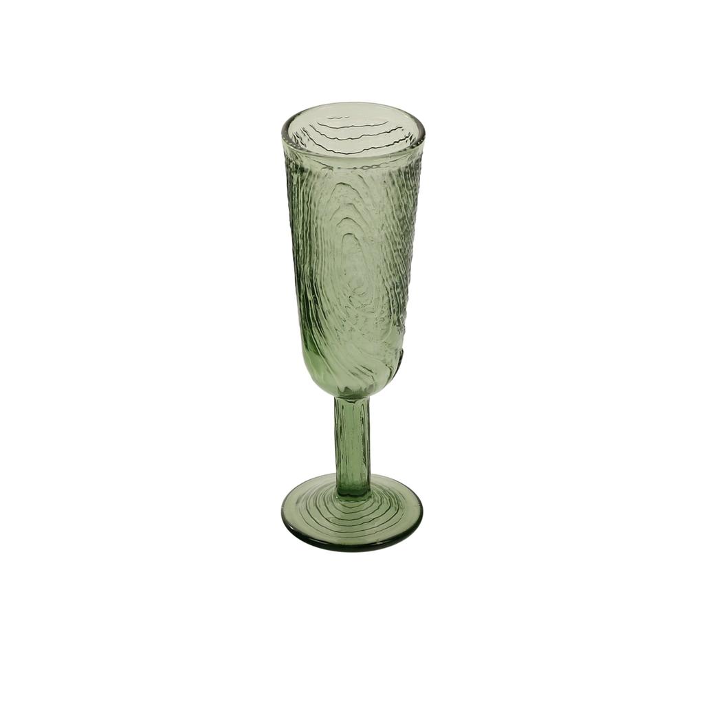 Champagne Glass, Wood Slice Pattern, Arbre Green Design