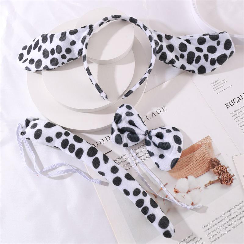 

Children s Animal Headband Set: Polka Dot Collar, Tail, and Ear Accessory