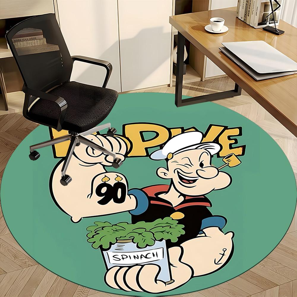 1pc Popeye Office Round Area Rug, Bedroom Living Room Home Decor, Room Deco, Offic a1016173