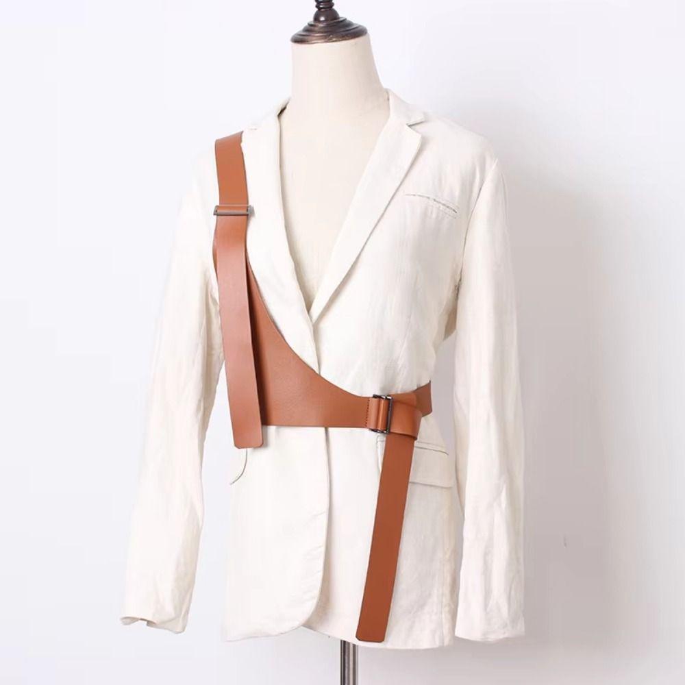 Unregelmäßiges Design Ein-Schulter-Träger Gürtel Punk Kleid Kummerbunde Mode Damen Taillen-Harness Rock