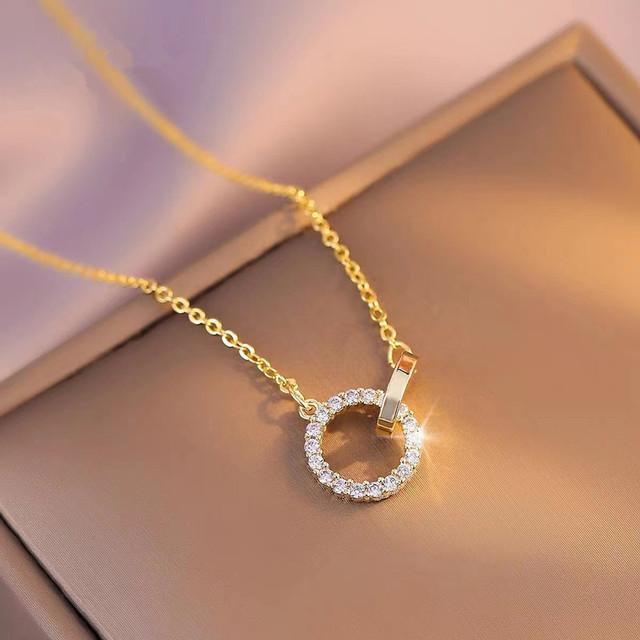 

Новое модное трендовое легкое роскошное элегантное нежное двойное кольцо с геометрическим цирконом, женское высокое ювелирное украшение, подарок на вечеринку