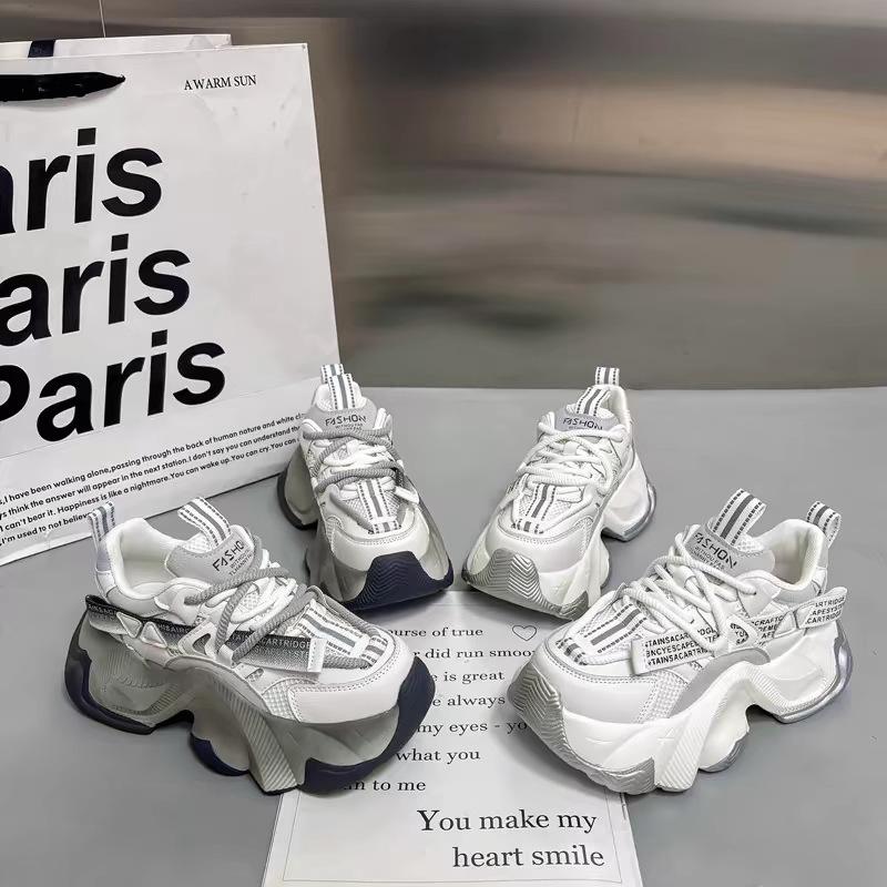 Dad Shoes Girl 2025 Autumn New Breathable Mesh European Platform Sneakers Versatile Casual Shoes ins Trendy Shoes