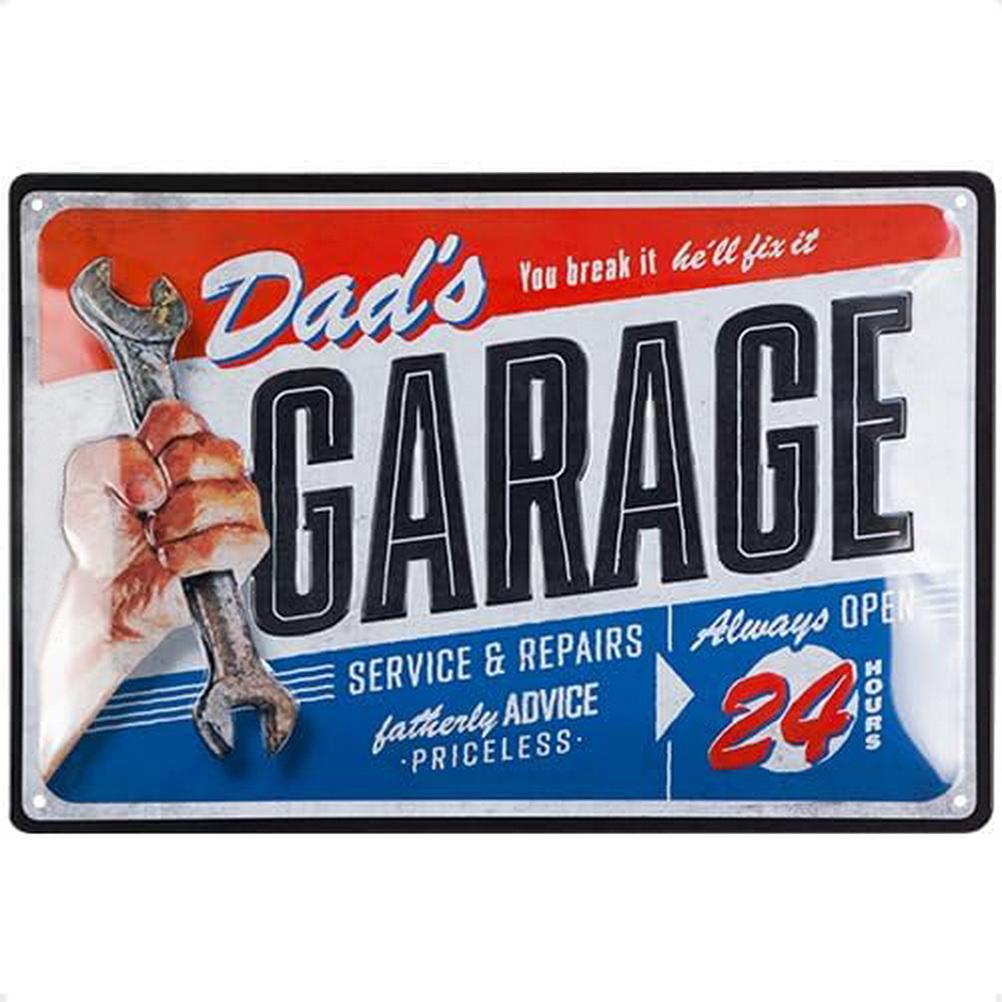 Dad's Garage Workshop Repair Shop 24 Hours Service Vintage Metal Tin Signs Retro Iron Picture Bar Cafe Garage Gym Pub Decor