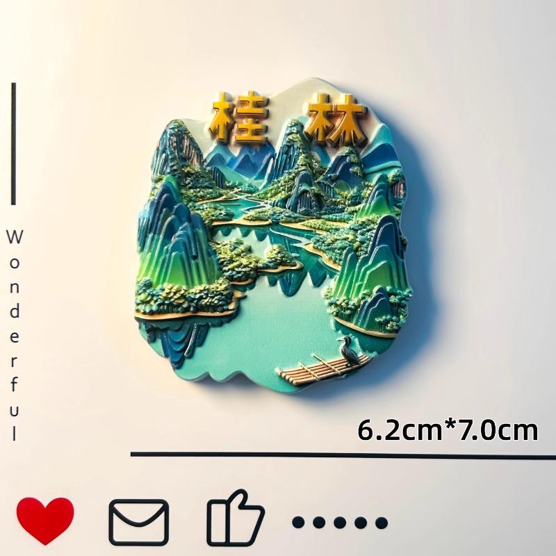 China Souvenirs Chinese New Year Lantern Fridge Magnets Hangzhou Leifeng Tower Guiyang Fenghuang Ancient Town Fridge Stickers